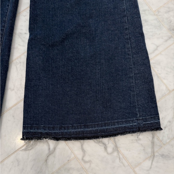 FRAME Le Palazzo Crop Wide Leg High Rise Women's Jeans Dark Wash frayed Size 27 - Picture 4 of 11